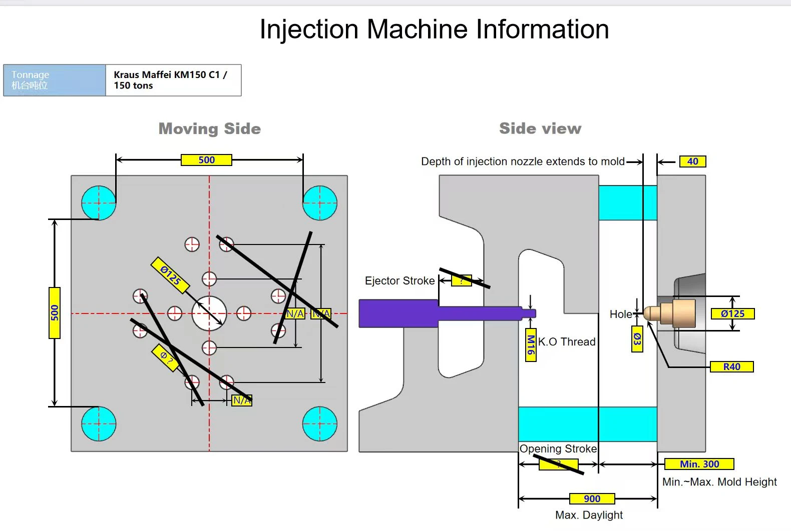 150-ton injection-machine interface drawing 150-ton injection-machine interface drawing